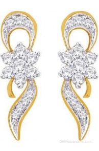Nakshatra Spring Sparkle 18 K Diamond Gold Drop Earring